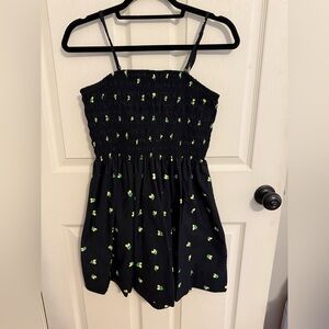 A New Day Lemon Print Black Dress